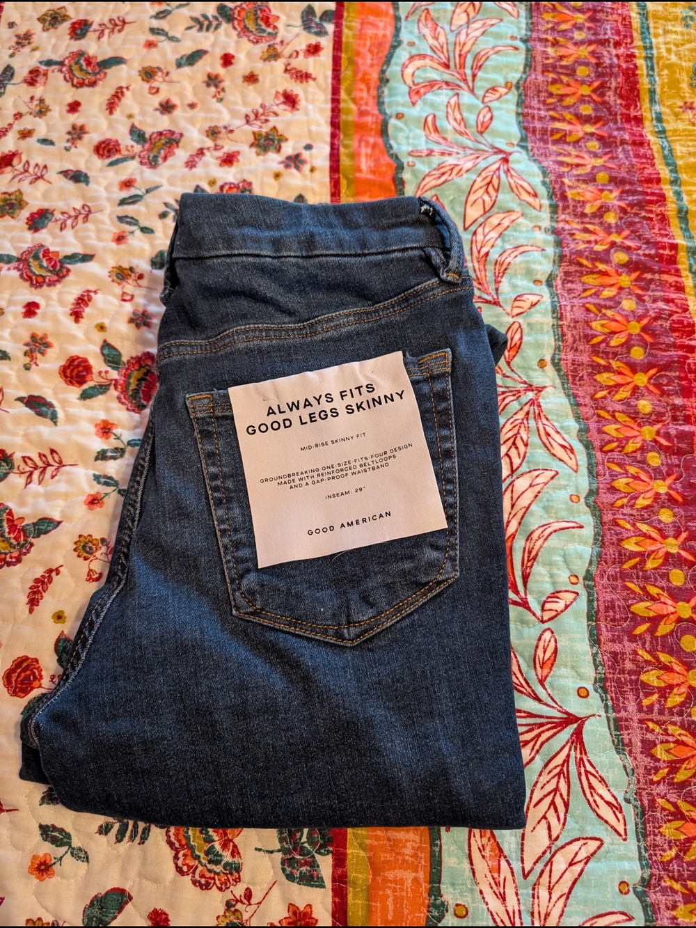 Good American NWT Women's's Good Legs Skinny Jeans - Dark Blue SZ 6-12